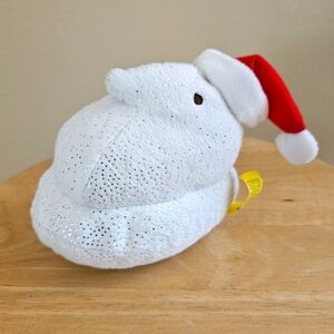 Plush Peeps Chick White Wearing Santa Hat